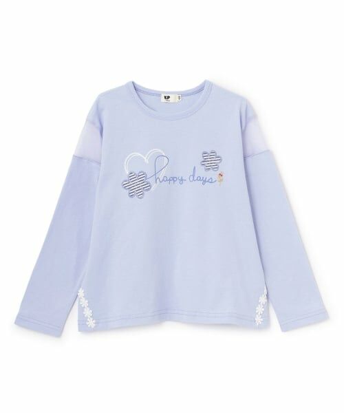 KP / ケーピー Tシャツ | 肩チュール 長袖Tシャツ（サックス）