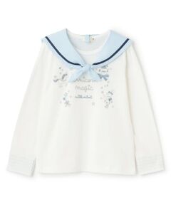 KP / ケーピー Tシャツ | キラキラユニコーン刺シュウ セーラー衿長袖Tシャツ