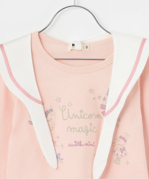 KP / ケーピー Tシャツ | キラキラユニコーン刺シュウ セーラー衿長袖Tシャツ | 詳細2
