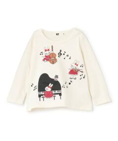KP / ケーピー Tシャツ | mimiちゃん ピアノアップリケ 長袖Tシャツ