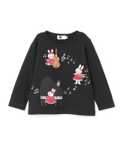 KP / ケーピー Tシャツ | mimiちゃん ピアノアップリケ 長袖Tシャツ