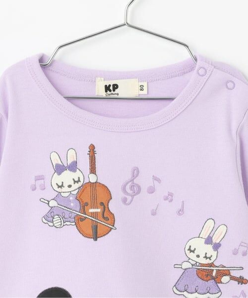 KP / ケーピー Tシャツ | mimiちゃん ピアノアップリケ 長袖Tシャツ | 詳細2
