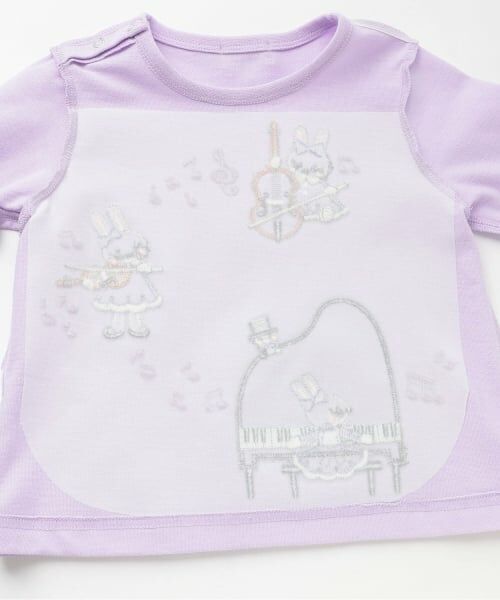 KP / ケーピー Tシャツ | mimiちゃん ピアノアップリケ 長袖Tシャツ | 詳細3