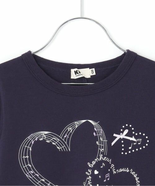 KP / ケーピー Tシャツ | ハート＆ミュージックモチーフ 長袖Tシャツ | 詳細2