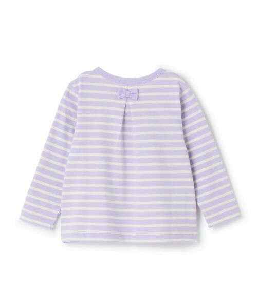 KP / ケーピー Tシャツ | mimiちゃんアップリケ ボーダー長袖Tシャツ | 詳細1