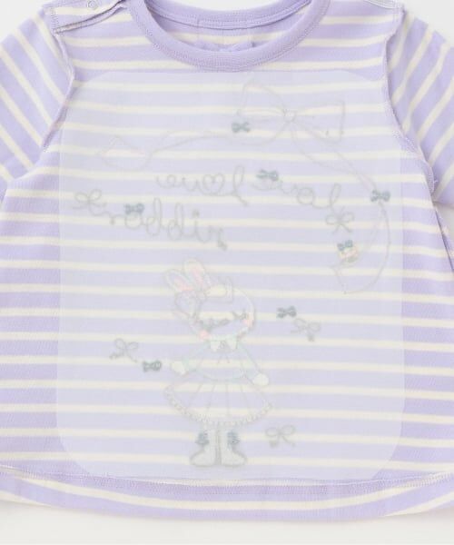 KP / ケーピー Tシャツ | mimiちゃんアップリケ ボーダー長袖Tシャツ | 詳細4