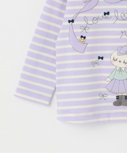 KP / ケーピー Tシャツ | mimiちゃんアップリケ ボーダー長袖Tシャツ | 詳細5