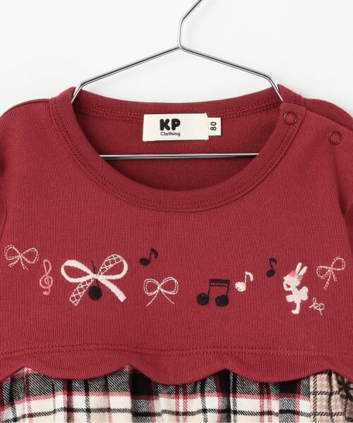 KP / ケーピー その他トップス | リボン×チェック スカラップ切り替え 長袖チュニック | 詳細2