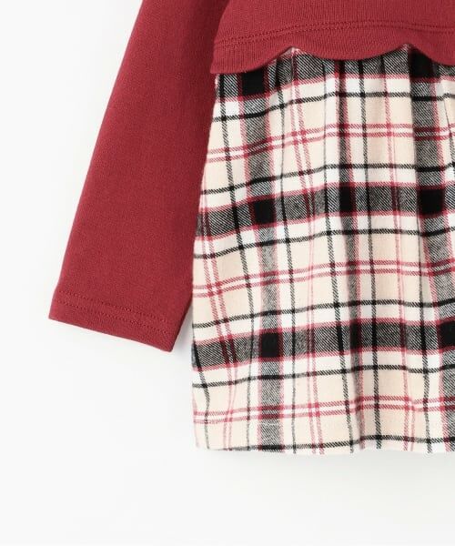 KP / ケーピー その他トップス | リボン×チェック スカラップ切り替え 長袖チュニック | 詳細4
