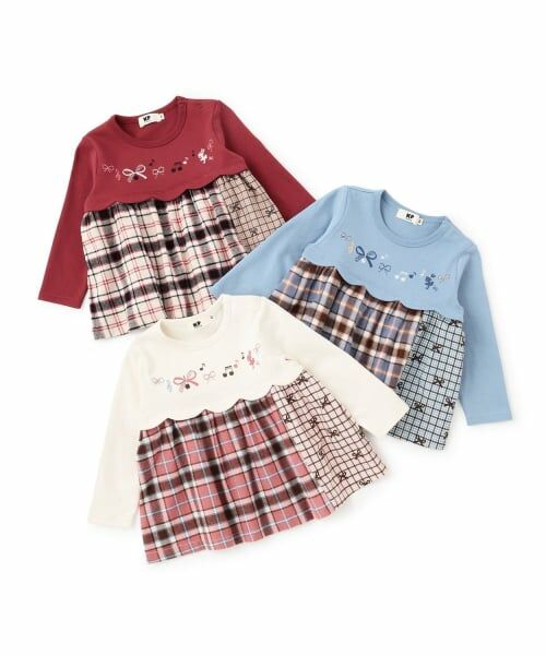 KP / ケーピー その他トップス | リボン×チェック スカラップ切り替え 長袖チュニック | 詳細6