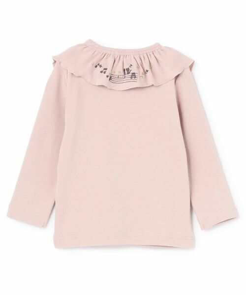 KP / ケーピー Tシャツ | 音符刺シュウ フリル衿フライス微起毛長袖Tシャツ | 詳細1