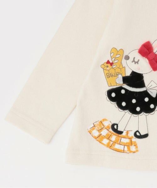 KP / ケーピー Tシャツ | ベーカリーmimiちゃんアップリケ 長袖Tシャツ | 詳細3