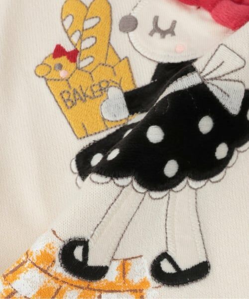 KP / ケーピー Tシャツ | ベーカリーmimiちゃんアップリケ 長袖Tシャツ | 詳細7