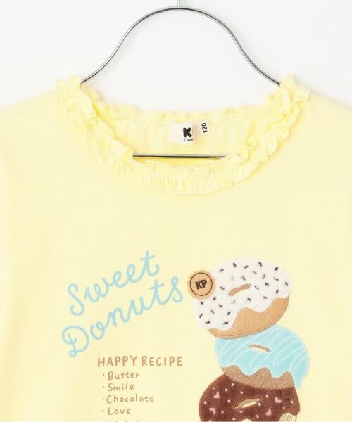 KP / ケーピー Tシャツ | ドーナツ柄アップリケ 長袖Tシャツ | 詳細2