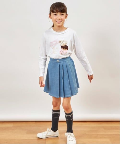 KP / ケーピー Tシャツ | ドーナツ柄アップリケ 長袖Tシャツ | 詳細8