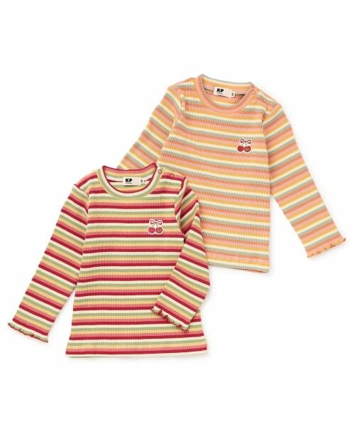 KP / ケーピー Tシャツ | マルチボーダー テレコ 長袖Tシャツ | 詳細5