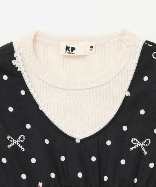 KP / ケーピー その他トップス | ドット×リボン総柄 レイヤード風チュニック | 詳細2