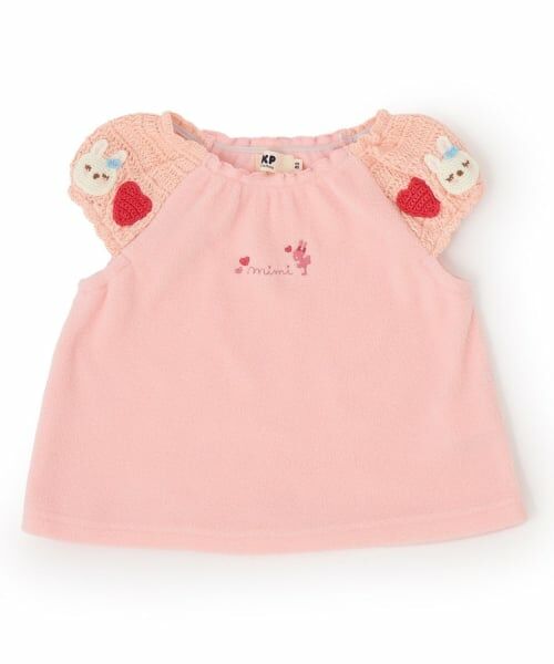 KP / ケーピー その他トップス | かぎ針編み＆フリース ベスト（ピンク）