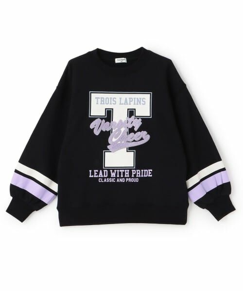 KP / ケーピー スウェット | 【Trois Lapins】 ビッグイニシャル カレッジトレーナー（黒）