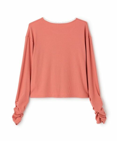 KP / ケーピー Tシャツ | 【Trois Lapins】 衿レース テレコ長袖Tシャツ | 詳細1