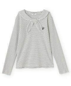 KP / ケーピー Tシャツ | 【Trois Lapins】 セーラー衿 テレコボーダー長袖Tシャツ