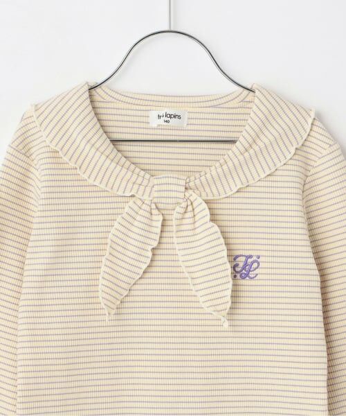 KP / ケーピー Tシャツ | 【Trois Lapins】 セーラー衿 テレコボーダー長袖Tシャツ | 詳細2