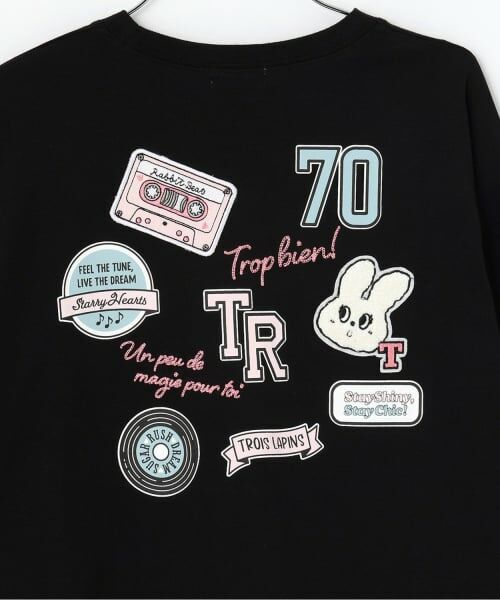 KP / ケーピー Tシャツ | 【Trois Lapins】 ワッペンデザイン 長袖Ｔシャツ | 詳細7