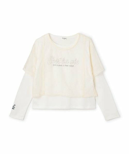 KP / ケーピー Tシャツ | 【Trois Lapins】 レースTシャツ レイヤードセット（アイボリー）