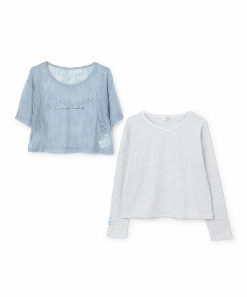 KP / ケーピー Tシャツ | 【Trois Lapins】 レースTシャツ レイヤードセット | 詳細2