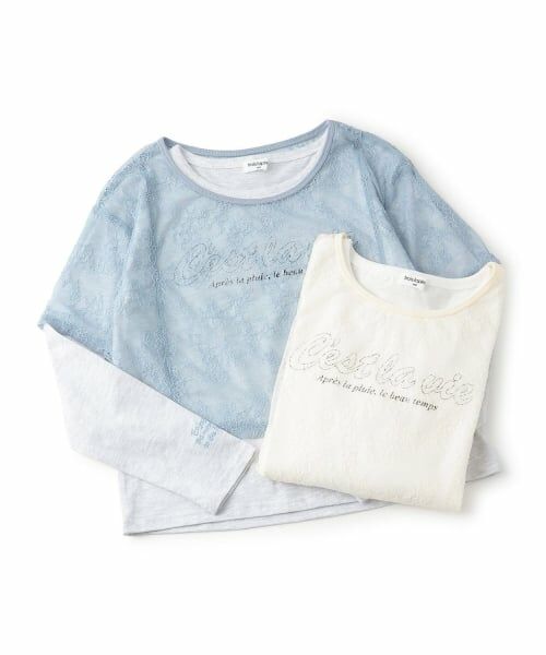 KP / ケーピー Tシャツ | 【Trois Lapins】 レースTシャツ レイヤードセット | 詳細9