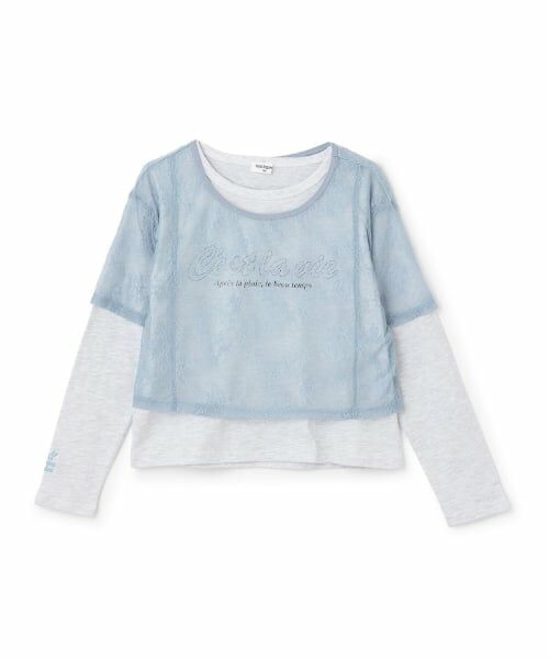 KP / ケーピー Tシャツ | 【Trois Lapins】 レースTシャツ レイヤードセット（サックス）