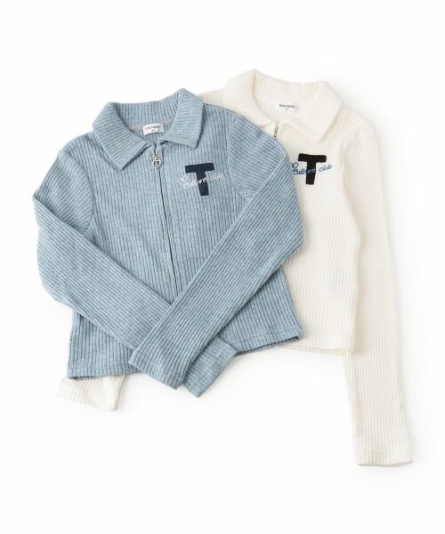 KP / ケーピー カーディガン・ボレロ | 【Trois Lapins】 ダブルジップ リブカーディガン | 詳細8