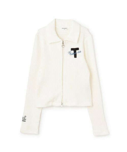 KP / ケーピー カーディガン・ボレロ | 【Trois Lapins】 ダブルジップ リブカーディガン（オフ ホワイト）