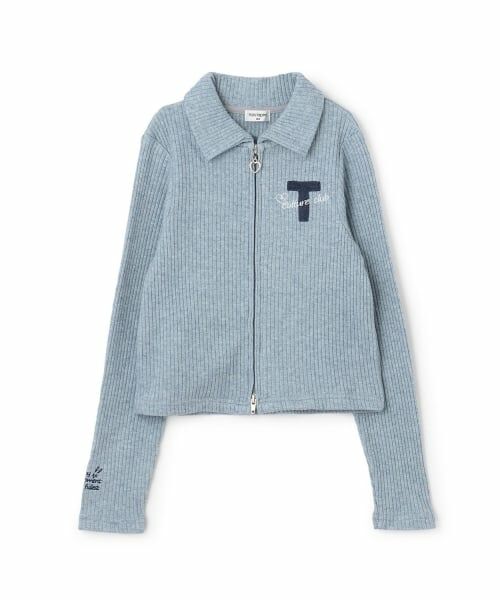 KP / ケーピー カーディガン・ボレロ | 【Trois Lapins】 ダブルジップ リブカーディガン（サックス）