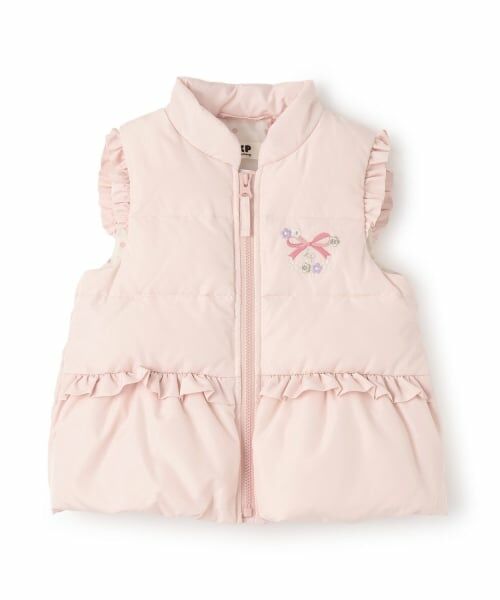 KP / ケーピー ダウンジャケット・ベスト | フリル ダウンベスト（ピンク）