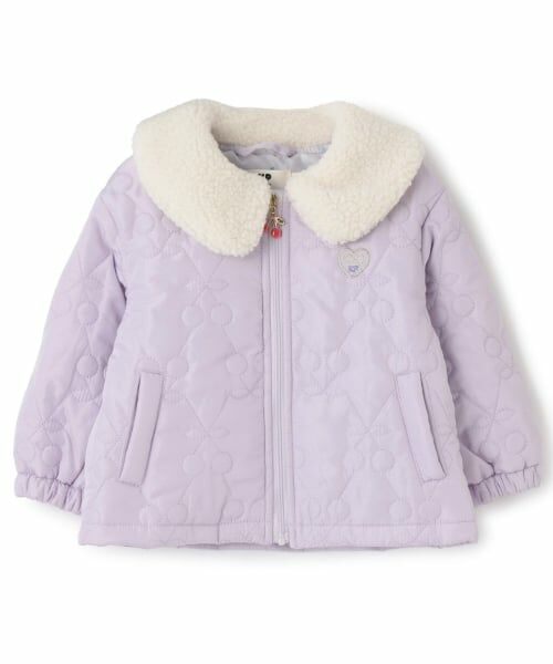 KP / ケーピー ブルゾン | ボア衿 チェリーキルトタフタ ジャケット（ラベンダー）