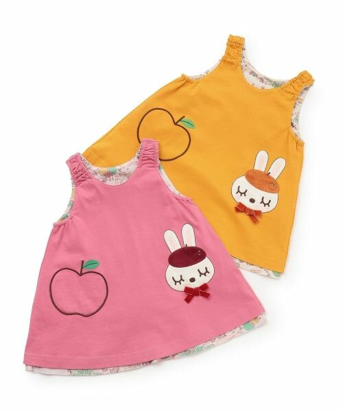 KP / ケーピー ミニ丈・ひざ丈ワンピース | mimiちゃん秋の街並み柄 リバーシブルジャンパースカート | 詳細12