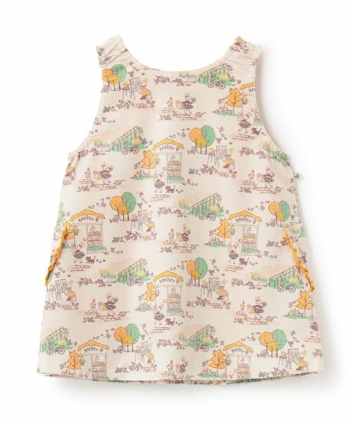 KP / ケーピー ミニ丈・ひざ丈ワンピース | mimiちゃん秋の街並み柄 リバーシブルジャンパースカート | 詳細4