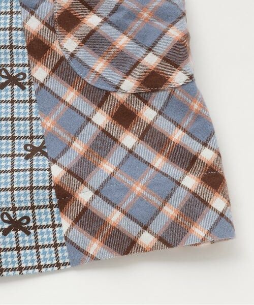 KP / ケーピー ミニ丈・ひざ丈ワンピース | チェック×mimiちゃん刺しゅう リバーシブルジャンスカ | 詳細9