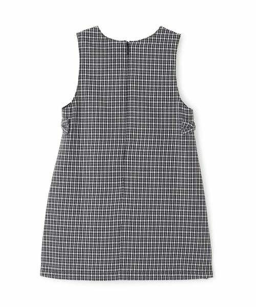 KP / ケーピー ミニ丈・ひざ丈ワンピース | 音符刺シュウ チェックジャンパースカート | 詳細1