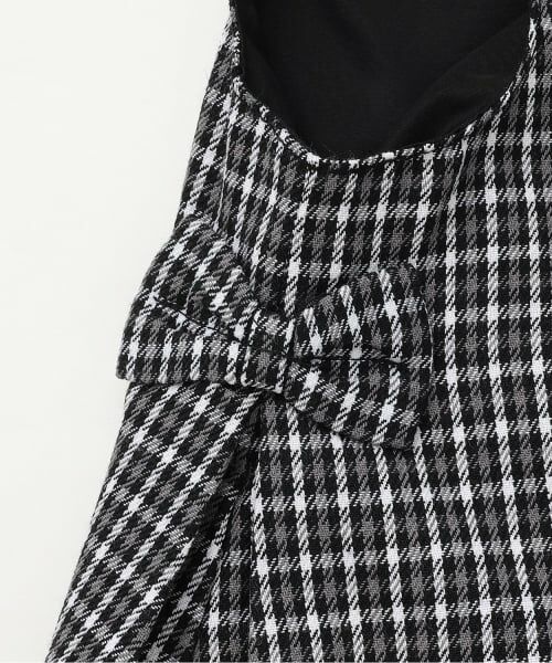 KP / ケーピー ミニ丈・ひざ丈ワンピース | 音符刺シュウ チェックジャンパースカート | 詳細4