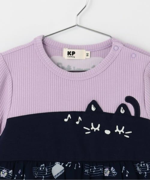 KP / ケーピー ミニ丈・ひざ丈ワンピース | 音符柄シフォン ティアードワンピース | 詳細2