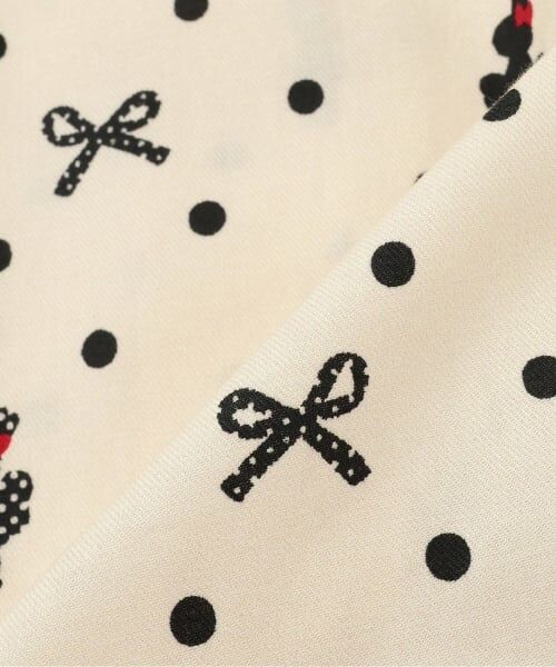 KP / ケーピー ミニ丈・ひざ丈ワンピース | ドットリボン柄ビエラワンピース 【ティペット付き】 | 詳細9