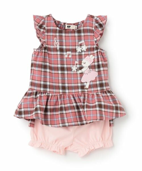 KP / ケーピー シャツ・ブラウス | mimiちゃんチェック＆ブルマ 上下セット（ピンク）