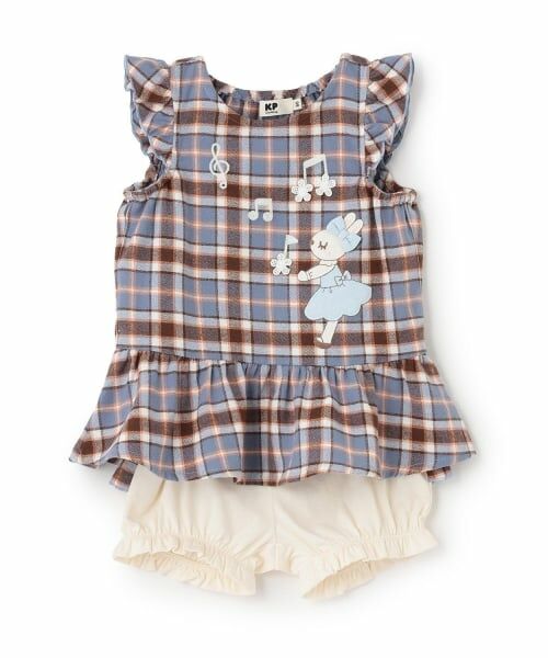 KP / ケーピー シャツ・ブラウス | mimiちゃんチェック＆ブルマ 上下セット（ブルー）