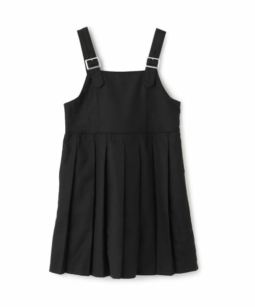 KP / ケーピー ミニ丈・ひざ丈ワンピース | 【Trois Lapins】 TRプリーツ ジャンパースカート（黒）