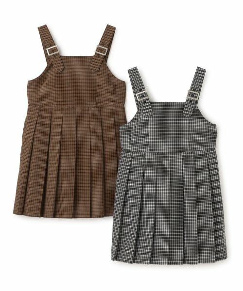 KP / ケーピー ミニ丈・ひざ丈ワンピース | 【Trois Lapins】 チェックプリーツ ジャンパースカート | 詳細8