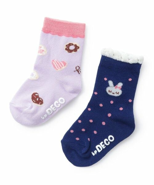 KP / ケーピー ソックス | mimiちゃんハート 2Pソックス（ラベンダー）