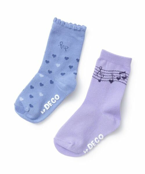 KP / ケーピー ソックス | 音符・ロゴ 2Pソックス（ブルー）
