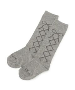 KP / ケーピー ソックス | レースアップ柄 ハイソックス